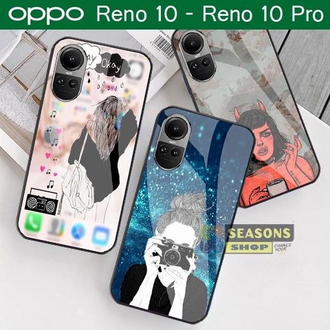 Softcase Kaca Oppo Reno 10 2023 Terbaru dan Reno 10 Pro 2023 Terbaru Motif Cewe [23]