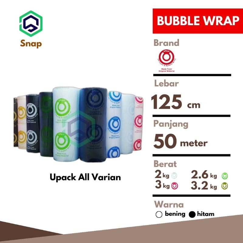 

HJK Bubble Wrap Bening Hitam 125 Cm X 50 M Tebal Premium Upack Gold Best Quality