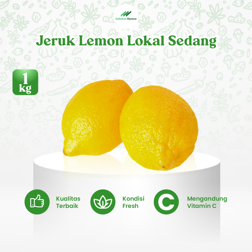 

Jeruk Lemon Lokal Sedang 1kg - 01Jeruk Lemon California Fresh Segar