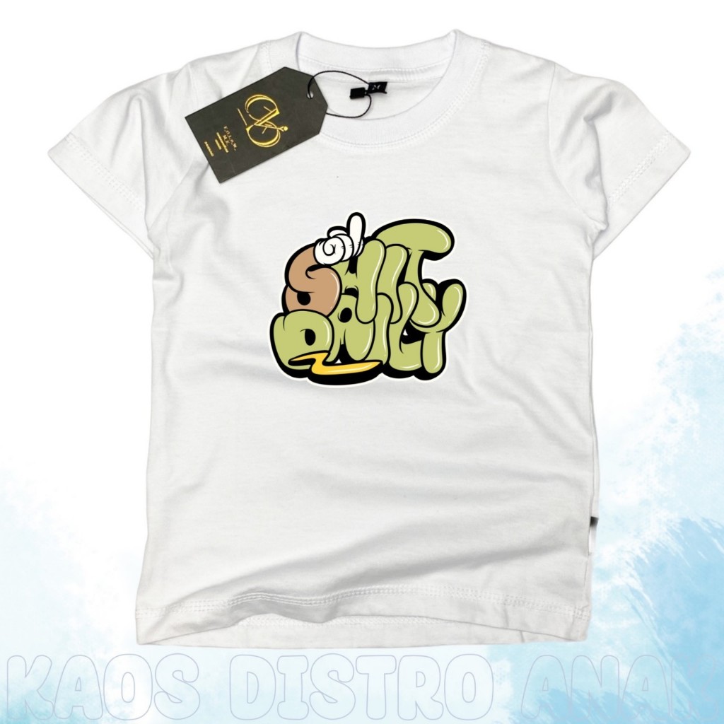 Cnc Kids - New Arrival Kaos Anak Distro Motif Daily Day T-shirt Cotton Combed 30s Terbaru Kaos Anak Distro 2023