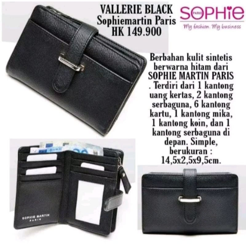 DOMPET VALLERIE SOFT PINK / BLACK SOPHIE MARTIN DOMPET LIPAT KECIL BEST SELLER