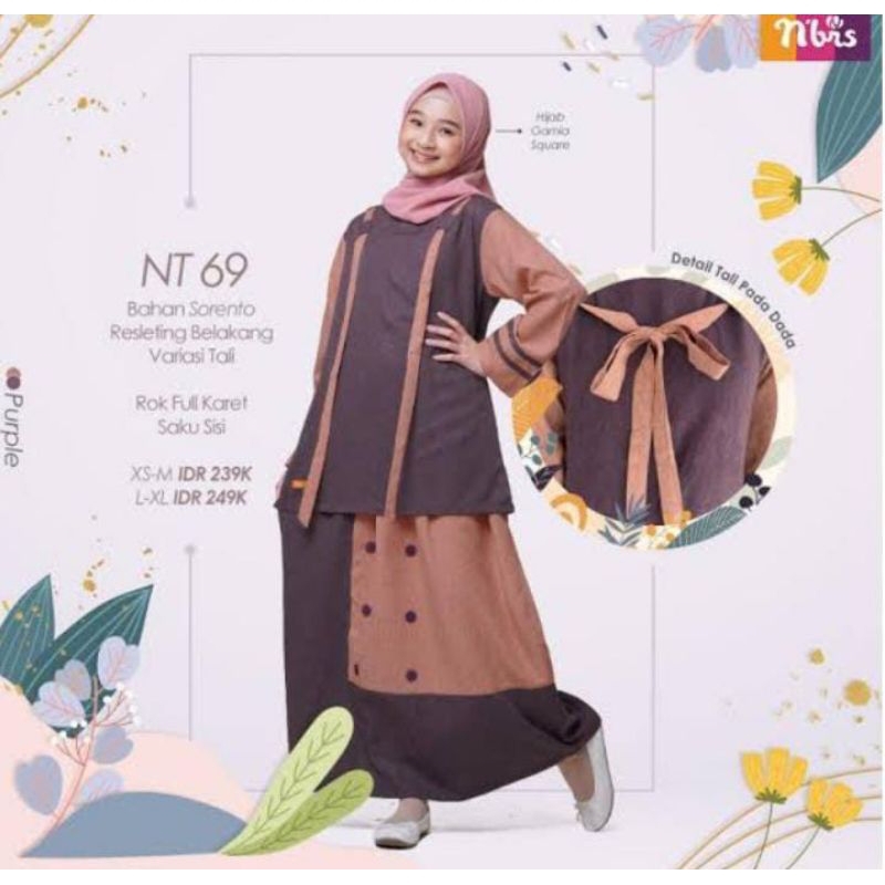 setelan remaja nibras NT 069 atas bawah setelan rok remaja anak tanggung