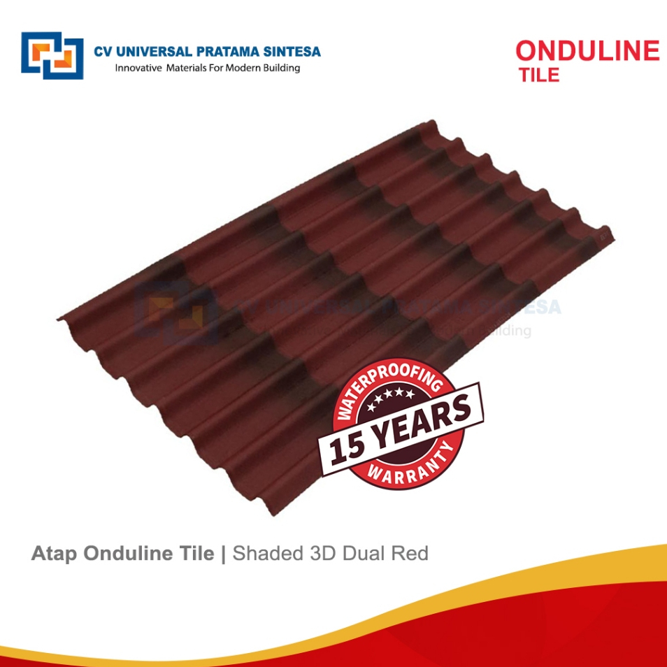 Onduline Tile Atap Bitumen 195 cm x 96 cm Warna SNI Original