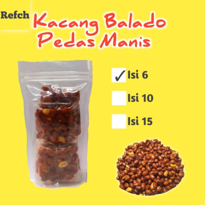 

Kacang Balado Pedas Manis - Isi 6 pcs