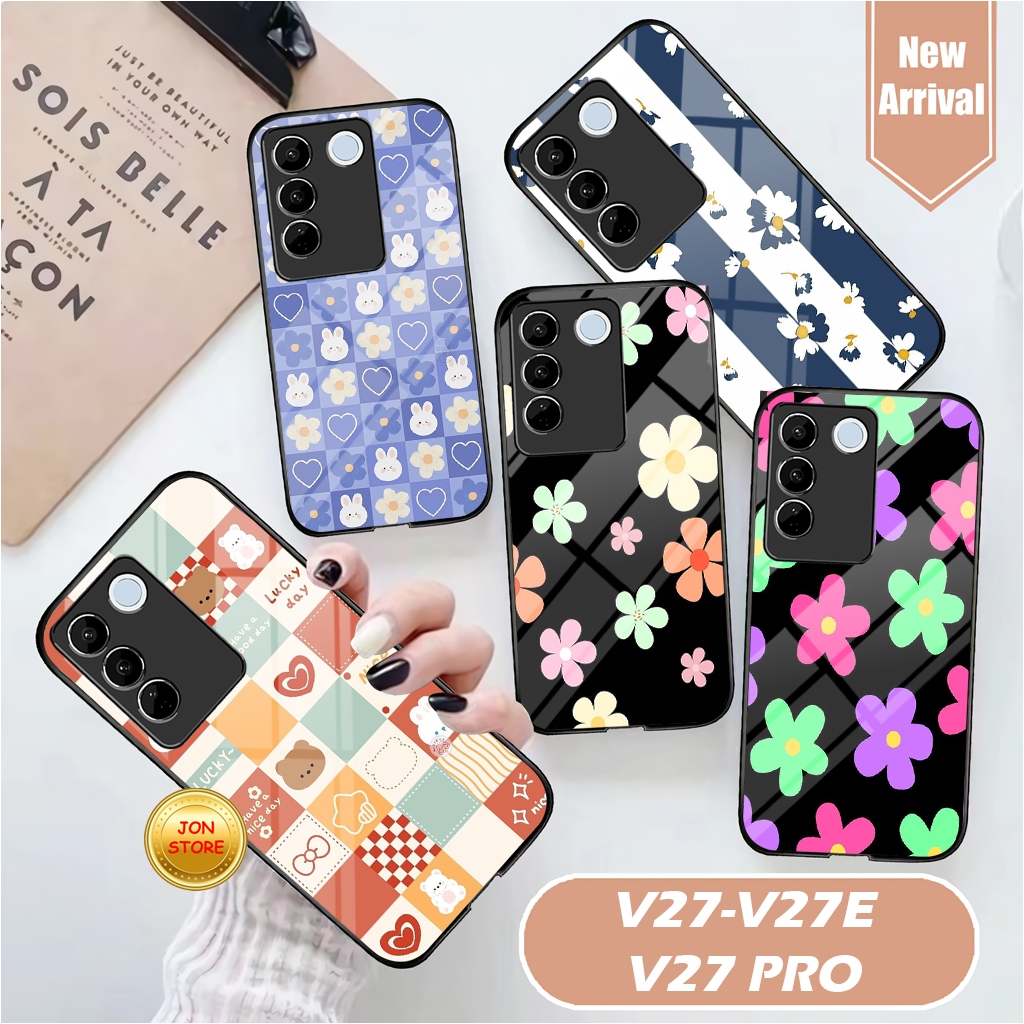 JON-STORE ( JV 21 ) Sofcase glossy Kilau  MOTIF BUNGA Untuk Case VIVO V29 5G 2023 Y36 4G  Y36 5G Ter