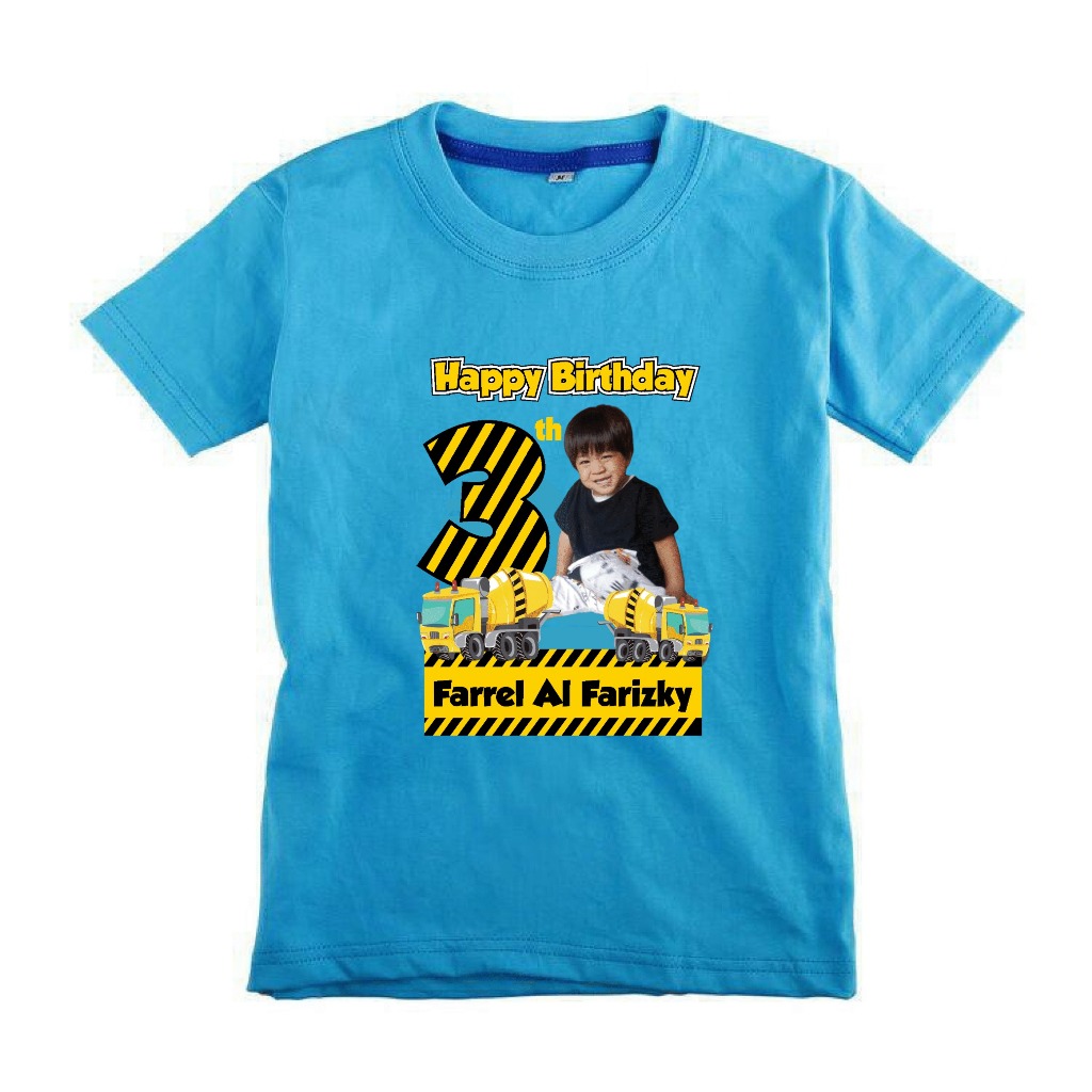 Kaos Anak Dan Dewasa Custom Foto Tema Ulang Tahun