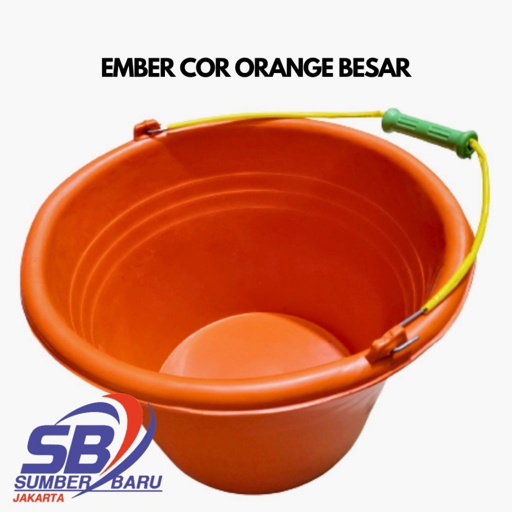 Ember Plastik MERAH | Ember Cor Anti Pecah | Ember Bangunan BESAR 18" SBJ