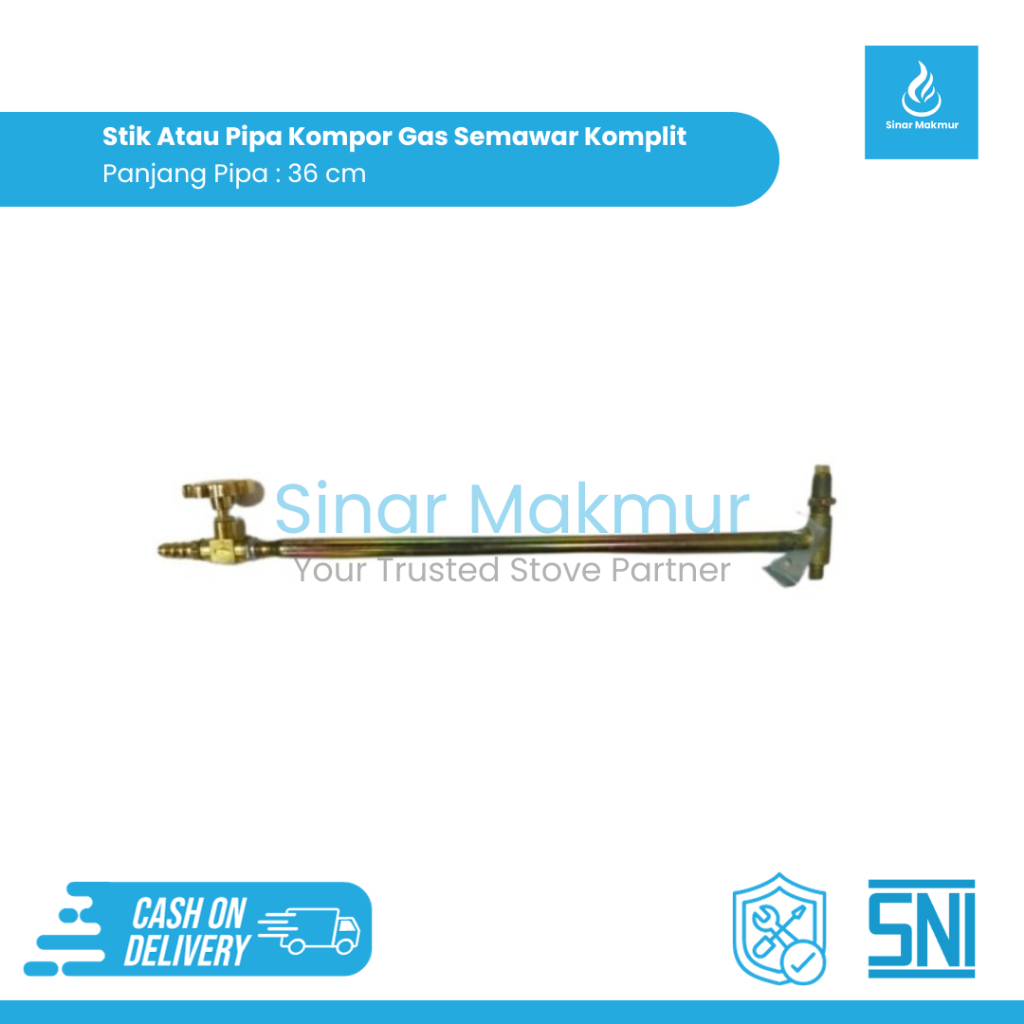 Stik Atau Pipa Kompor Gas Semawar Zeppelin 60cm + Kran Roda + Spuyer