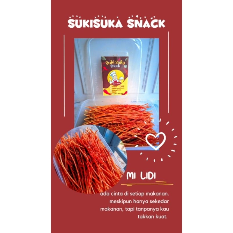 

mi lidi bumbu kering / mi lidi pedas / mi lidi balado / mi lidi jagung manis