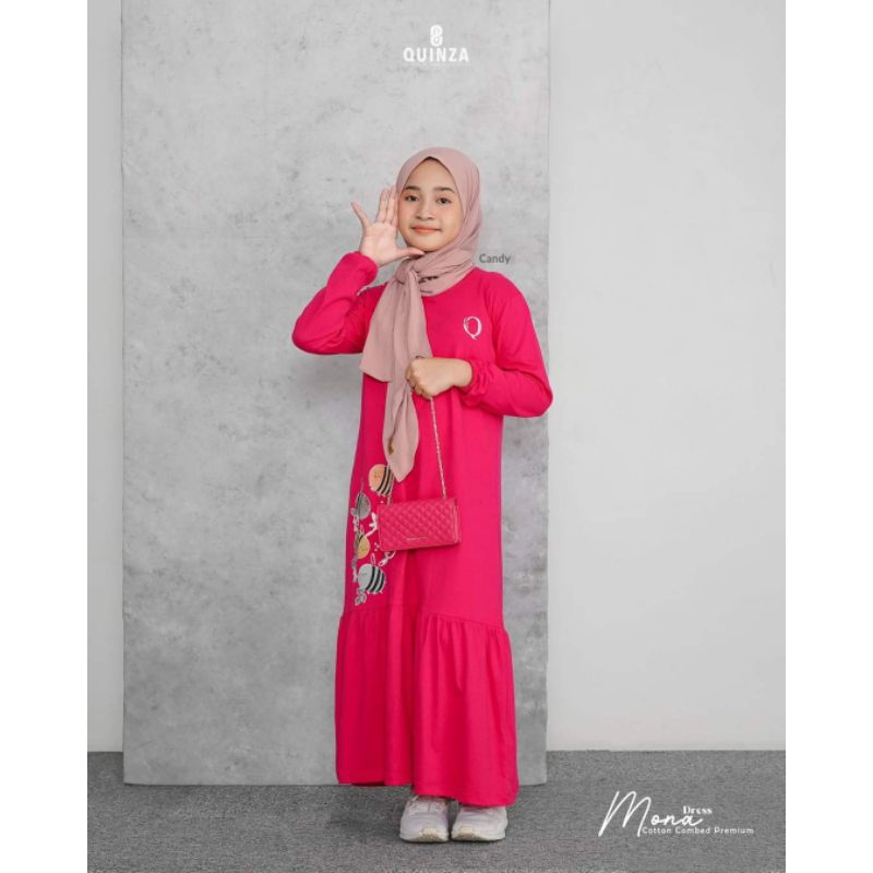 Spesial price Mona Dress Kids Quinza Bahan Cotton Combad Premium