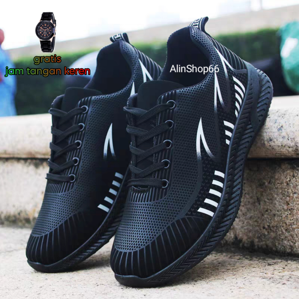 ZJ002 BONUS JAM TANGAN Sepatu olaharag pria cowok cowo wanita cewek cewe sekolah lari sport running 