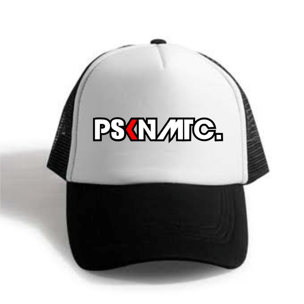 Topi PSKNMTC Hitam Putih / Topi Jaring Pria / Topi Trucker Jaring / Topi Band / Topi distro / Topi S