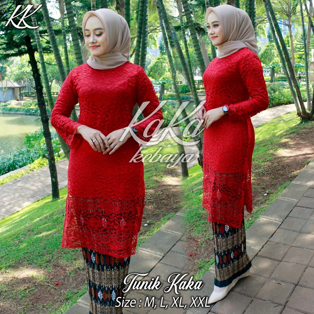 kebaya tunik brukat / atasan tunik brokat / kebaya brokat / kebaya / atasan kebaya lengan panjang / 