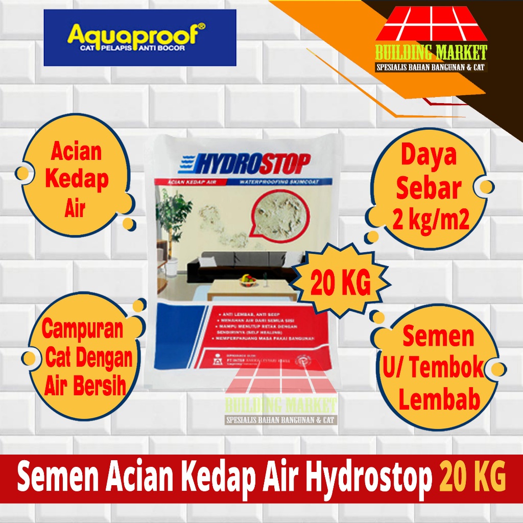 SEMEN WATERPROOF HYDROSTOP ACIAN KEDAP AIR SEMEN HYDROSTOP 20 KG