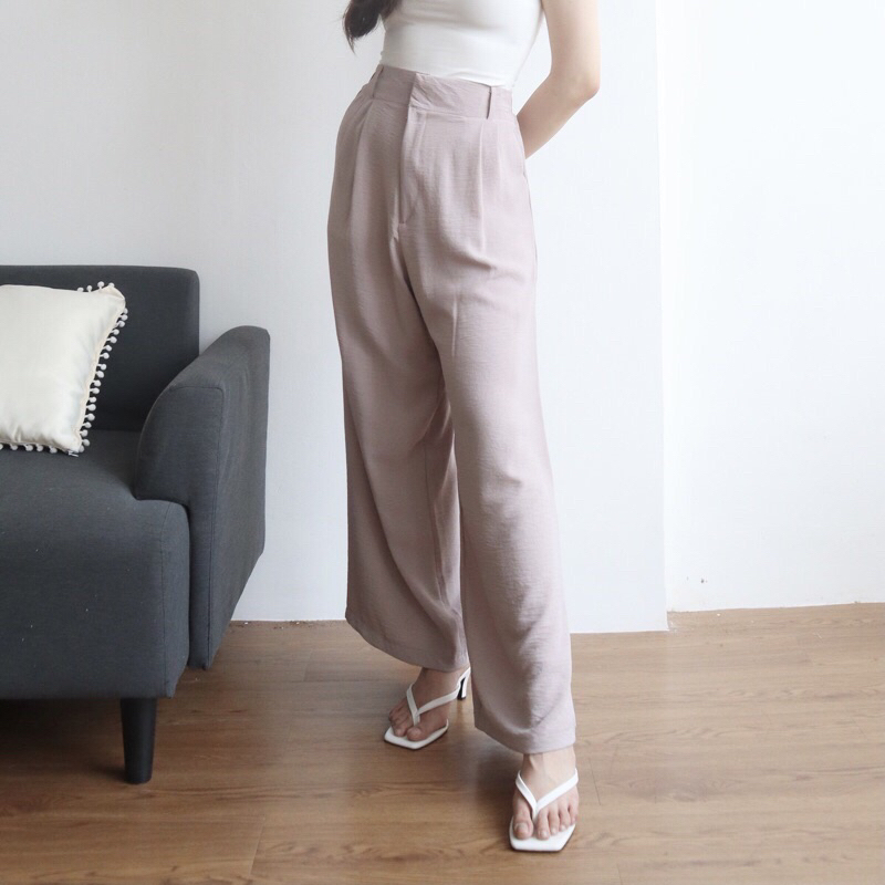 celana kulot rayon crinkle premium cullote highwaist ABU