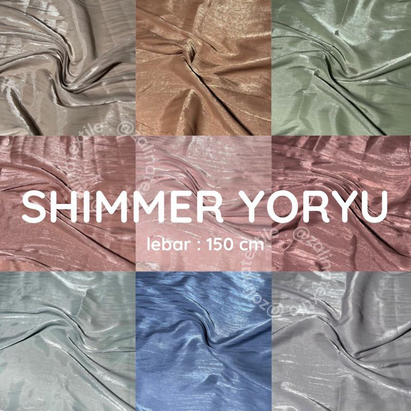 ½ METER BAHAN KAIN SHIMMER YORYU CRINKLE SILK | KAIN SHIMMER TEKSTUR KULIT JAGUNG | MENGKILAP BAGUS 