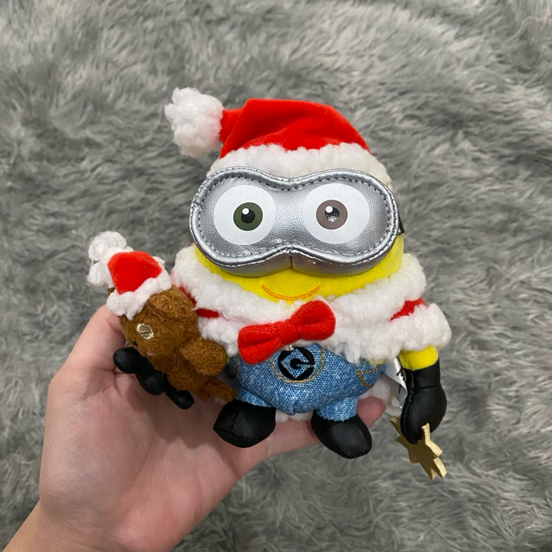 Boneka Despicable Me Minions Illumination Christmas Original Bob Tim