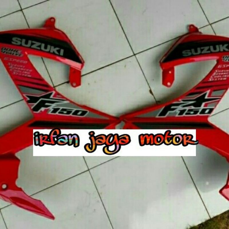 Cover sayap Tebeng sayapan bok samping + sticker SUZUKI SATRIA F FU FL NEW FACELIFT warna merah bint