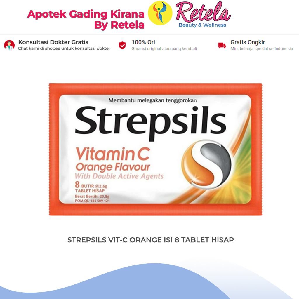 

STREPSILS VIT-C ORANGE ISI 8 TABLET HISAP