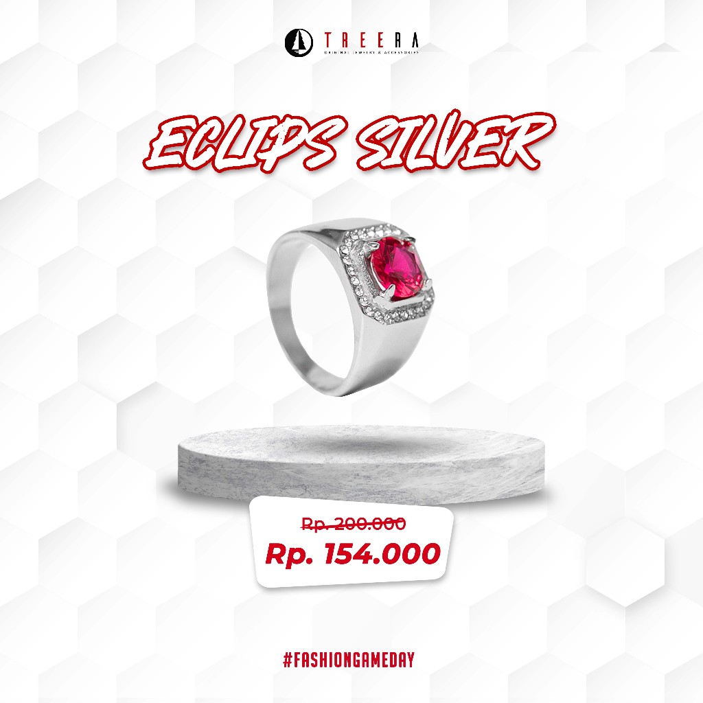 Treera Eclips Cincin Titanium Pria Keren Anti Karat Dan Luntur Original Premium