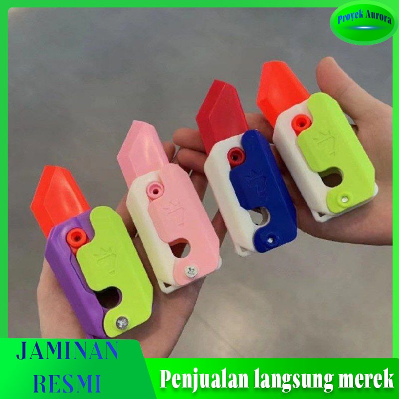 [Flash Sale]Gravitasi 3D asli lipatan lobak kecil dan dekompresi pisau mainan pisau plastik model pi