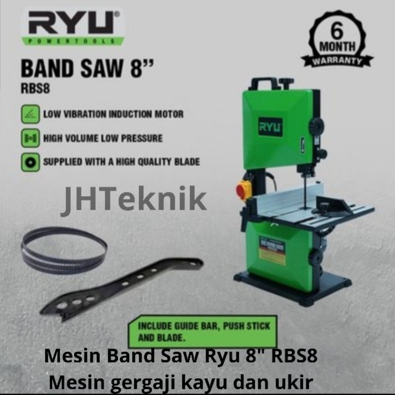 JHteknik RYU RBS8 Bandsaw 8inch/Mesin Bandsaw Gergaji Kayu Ukir Triplek RYU RBS8