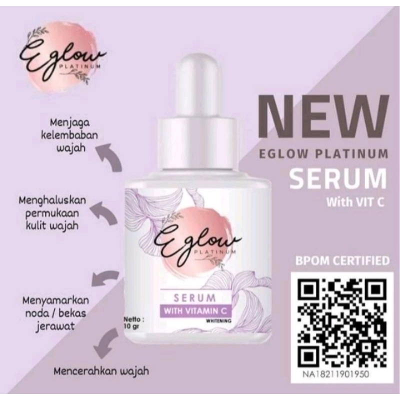 SERUM PLATINUM EGLOW SKINCARE WHITENING GLOWING FLEK NEW