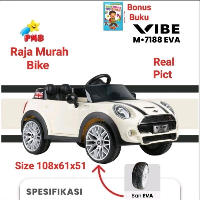 Mobilan Aki Mini Cooper PMB M-7188 Vibe Ban Karet Eva Mobil Aki Mini Cooper 7188 Eva Vibe