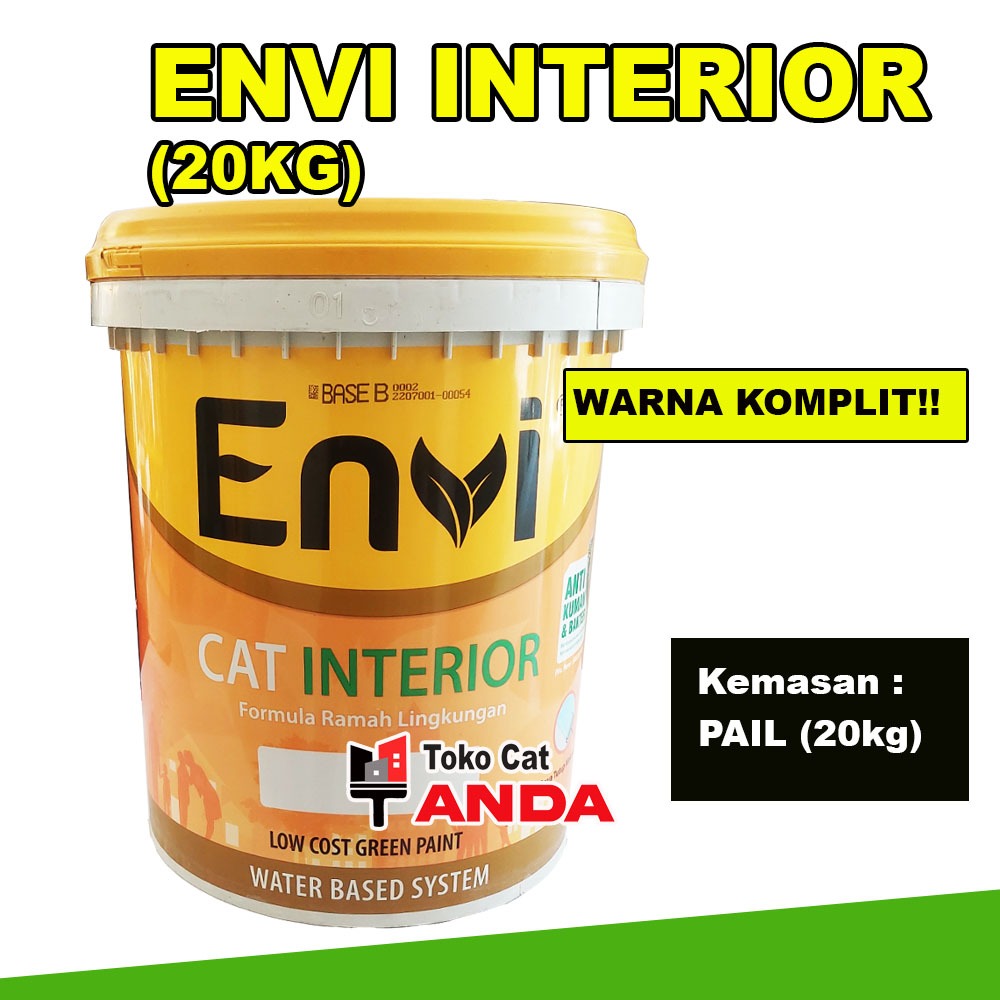 Cat ENVI Interior Pail 25KG Warna Komplit - Cat Tembok ENVI Pail Interior