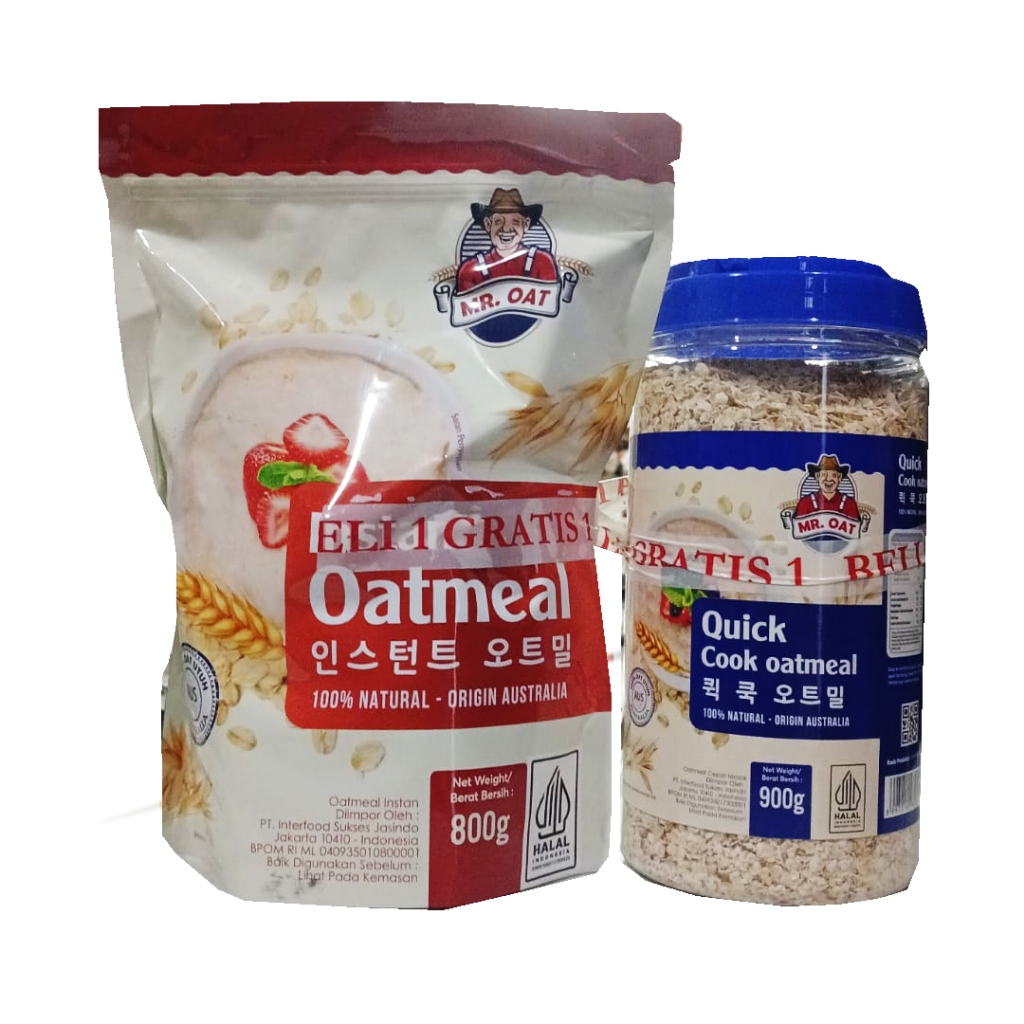 

MR.OAT QUICK COOK OATMEAL 900g FREE INSTANT OATMEAL 800g