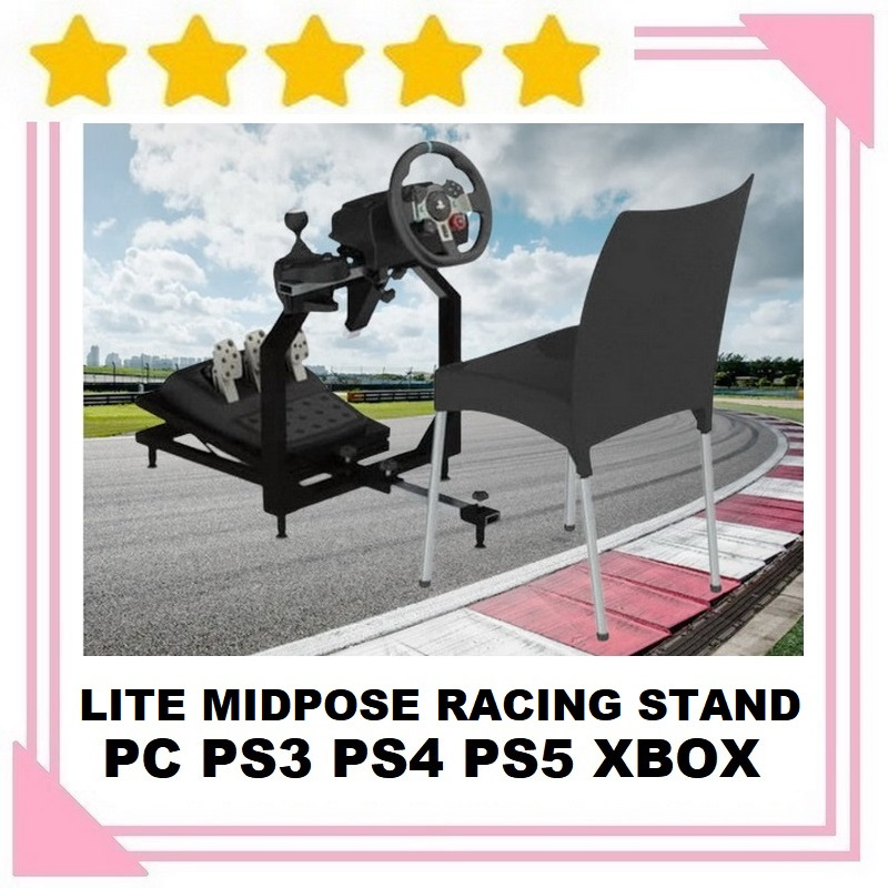 Lite Midpose Kursi Racing Simulator Stand Gaming Balap Stir Setir Jok Game Gamers Gamer PC PS4 PS5 Logitech G29