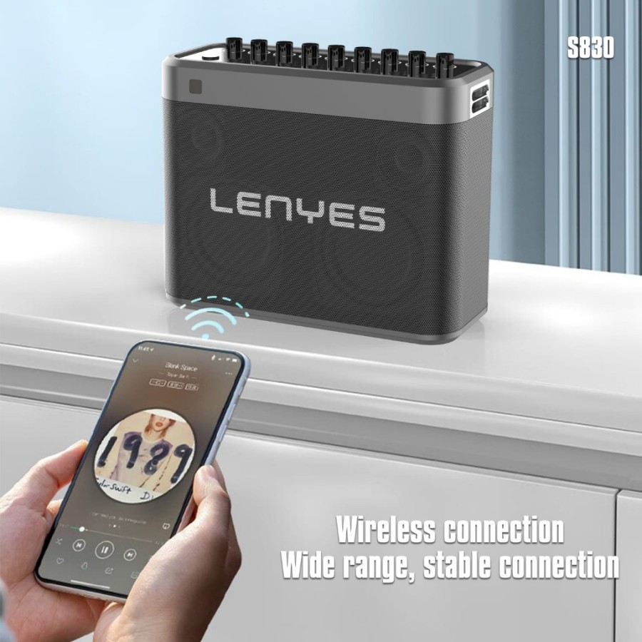 FG SPEAKER LENYES S830 200W + MIC KTV TWS WIRELESS MICROPHONE 5.0 S-830