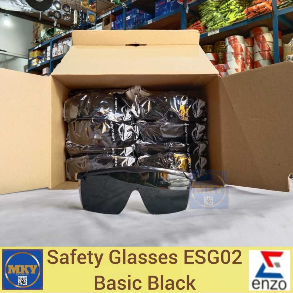 Kacamata Safety Gerinda / Las Hitam ENZO