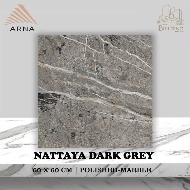 Granite Lantai 60x60 NATTAYA DARK GREY/GLOSSY/ARNA