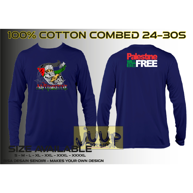 KAOS BAJU PAKAIAN PRIA LENGAN PANJANG PALESTINE WARRIOR