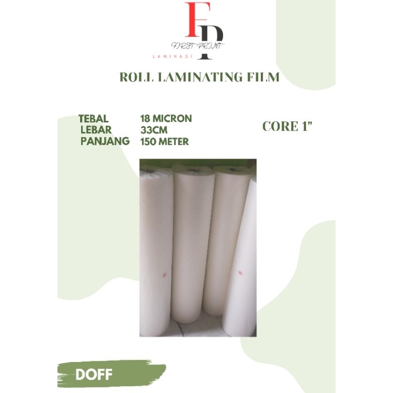 

18 MICRON DOFF PLASTIK LAMINASI PANAS BOPP THERMAL | ROLL LAMINATING FILM