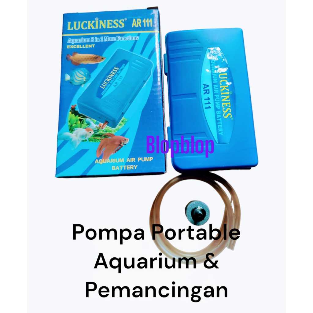Luckiness AR 111 Pompa Portable Batre Baterai  Aerator Air Pump Oksigen Alat Pancing Aquarium Kolam 