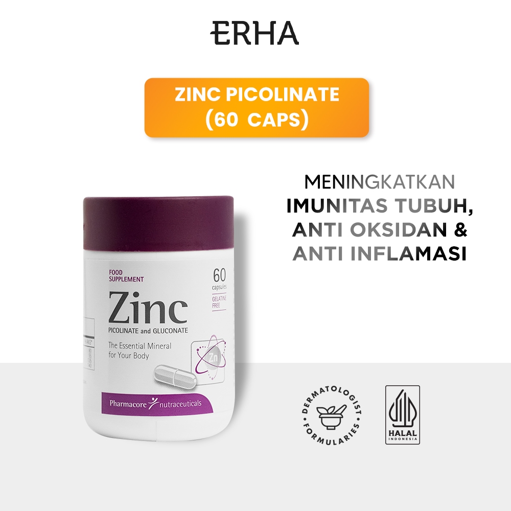 Zinc 60 (Zinc Picolinate 50mg Gluconate 50mg) 60 kapsul - Suplemen Imunitas Tubuh