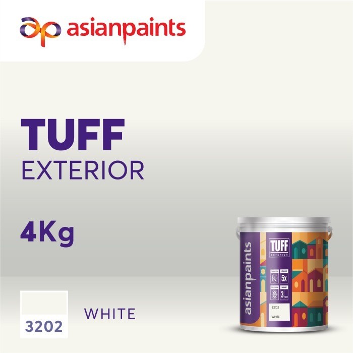 Cat Tembok Eksterior ASIAN PAINT Tuff Exterior White / 3202 Putih 4kg