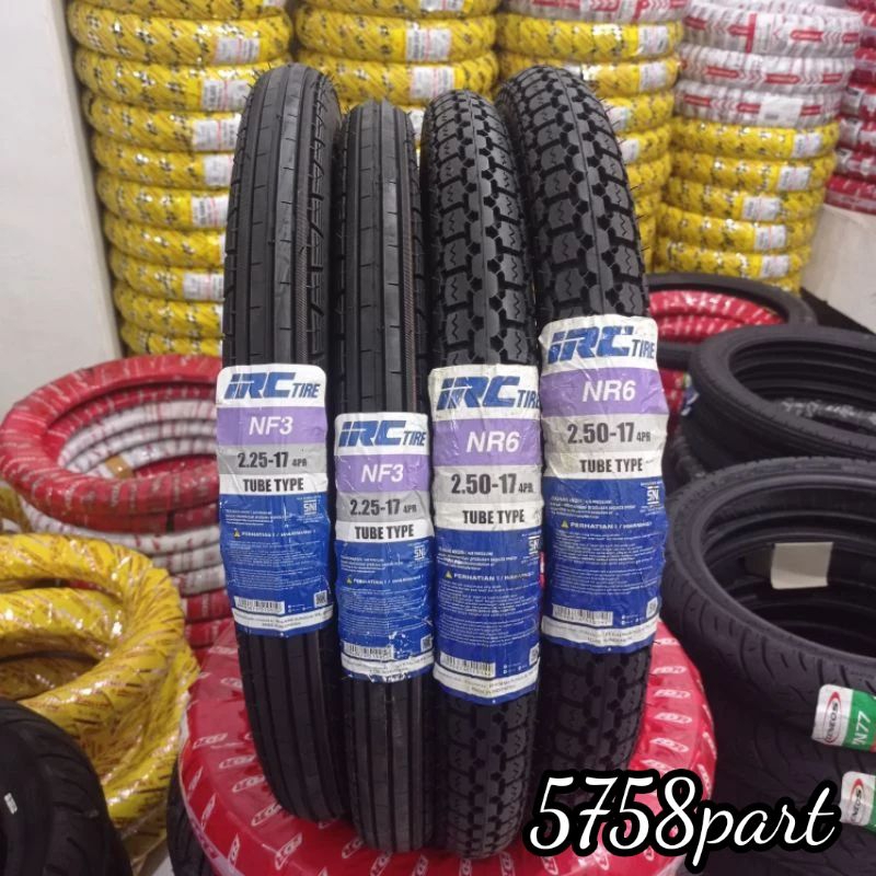 BAN LUAR IRC 225/17, 250/17 NF3/NR6 ORIGINAL LURUS // PETAK TAHU