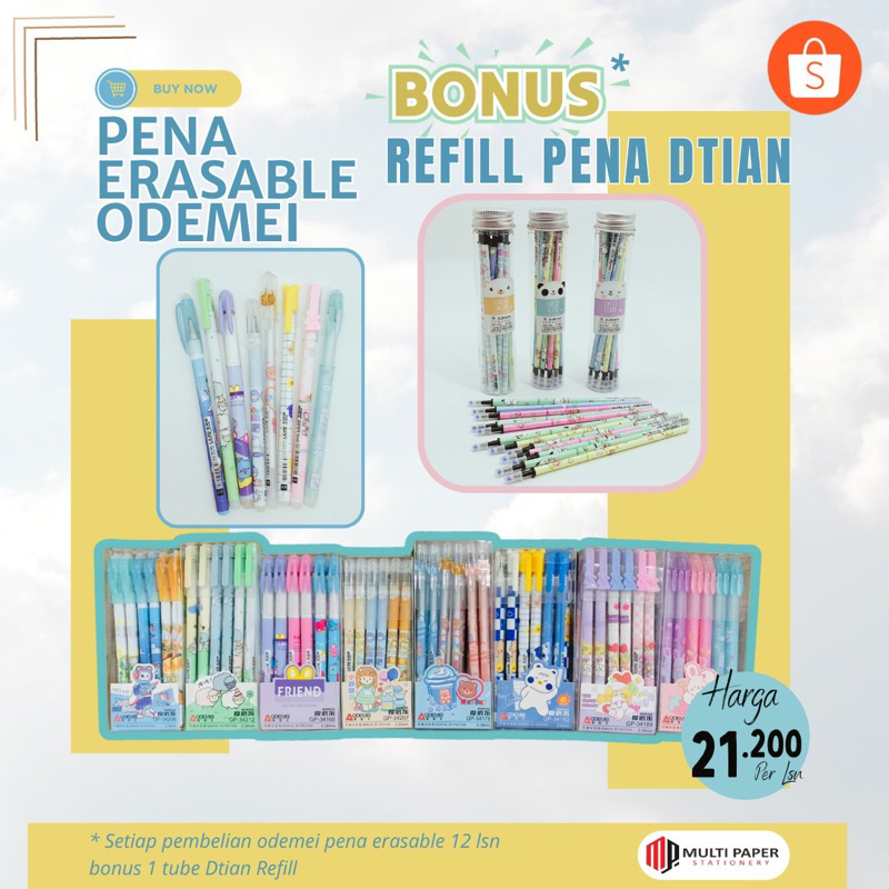 

Pena Erasabel Pulpen Bisa Di Hapus 12 Pcs Karakter Fancy