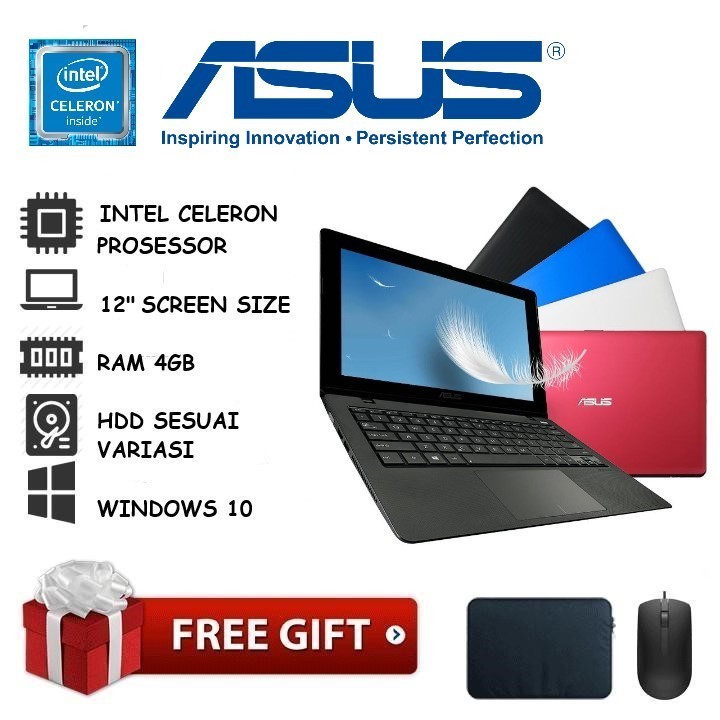 [TERMURAH] Notebook ASUS x200 11,6inc RAM 2GB SSD 240GB