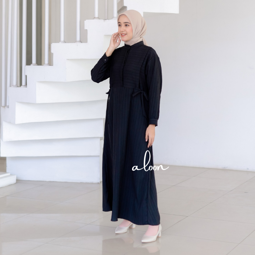 Kania Gamis Lady Crush Busui Friendly – Dress Remaja Wanita Terbaru-Black