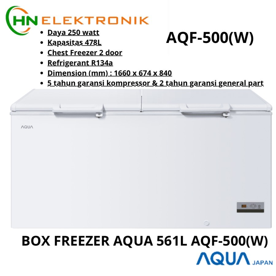 CHEST FREEZER BOX AQUA AQF 500 W 500 LITER