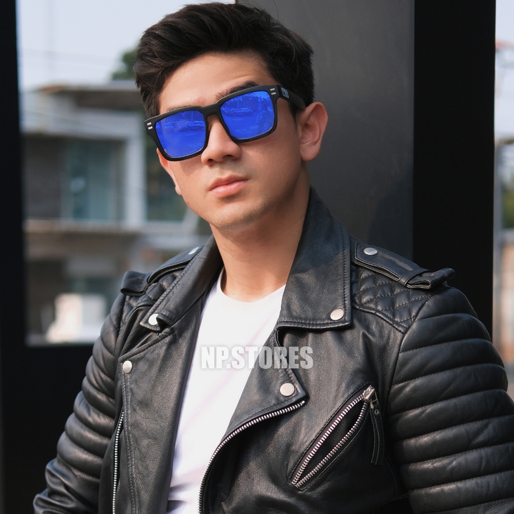 Kacamata Hitam Pria Polarized Lensa Warna Biru Mirror Keren Casual Sports NP.STORES