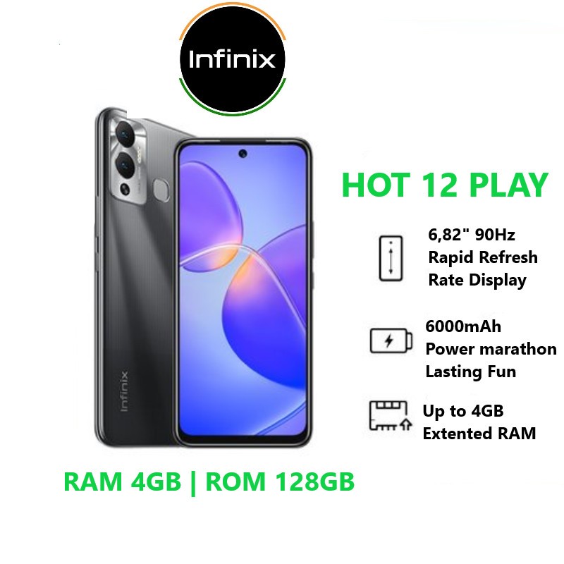 INFINIX HOT 12 PLAY RAM 4GB | ROM 128GB - BERGARANSI