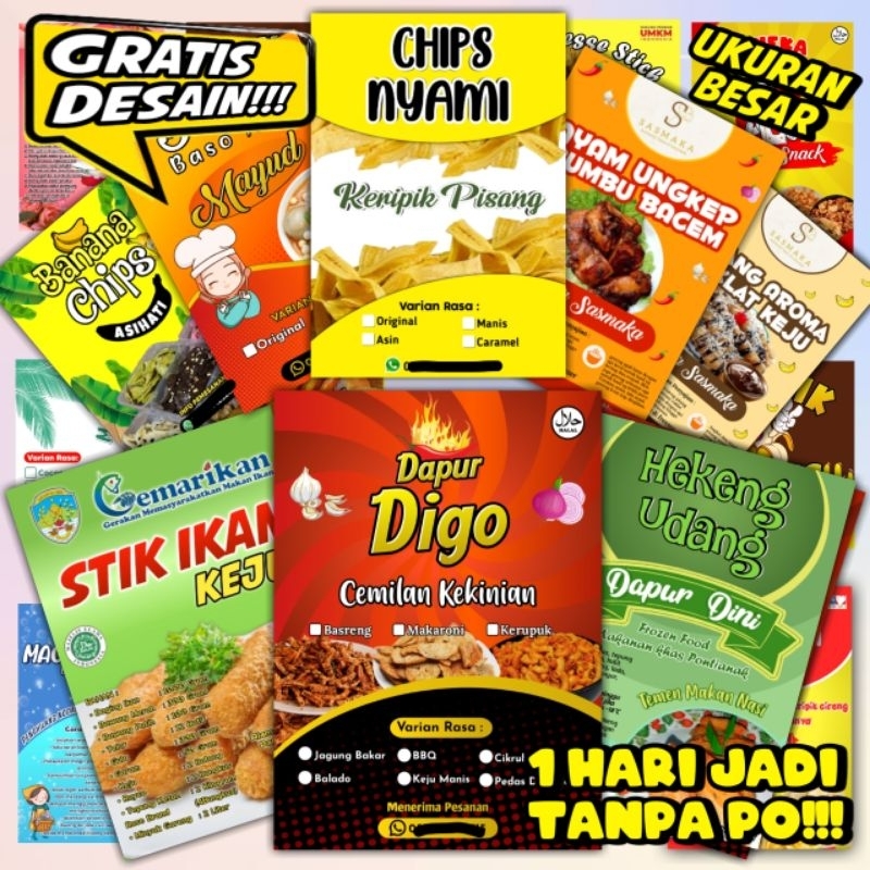 

CETAK STIKER LABEL KEMASAN PRODUK UKURAN BESAR GRATIS DESAIN 1HARI JADI