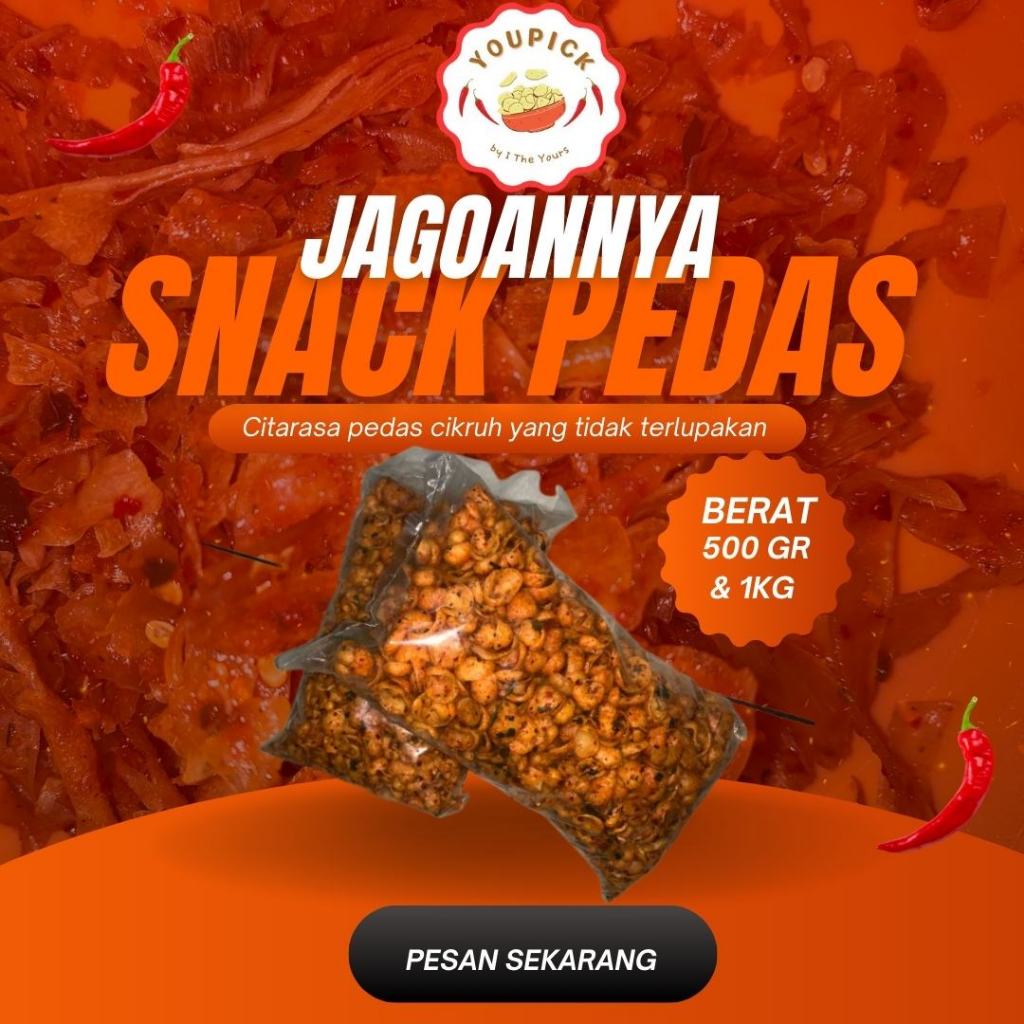 

KERIPIK KERANG PEDAS YOUPICK 1KG & 500GR | DAUN JERUK GUIH PEDAS |HALAL MURAH | COD
