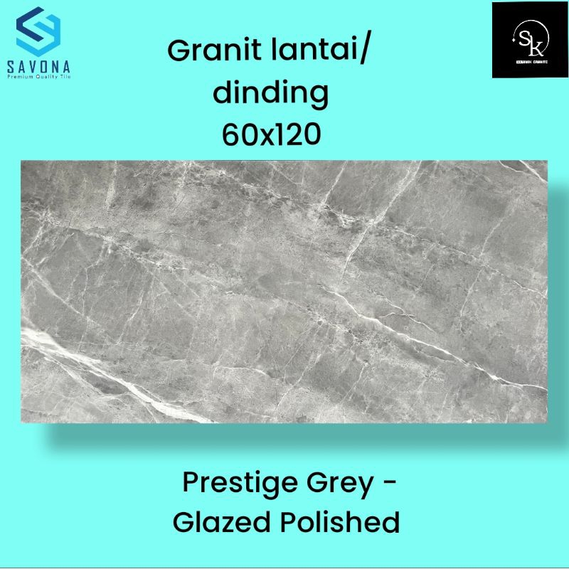 Granit lantai 60x120 Savona Gress Prestige grey - Glazed Polished