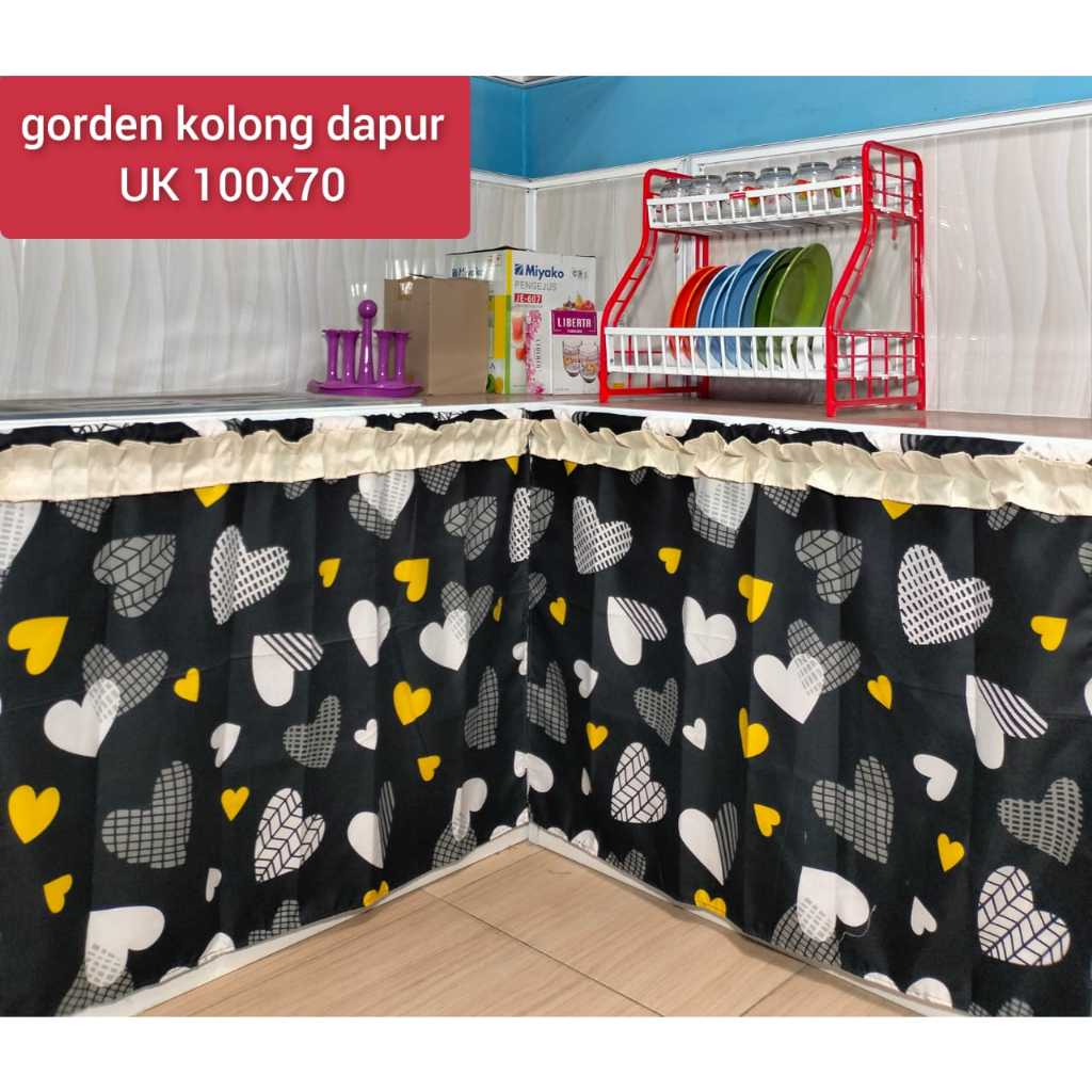 Kolong Dapur Gorden Motif Love Size 100x70